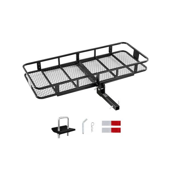 VEVOR 60 in. x 24 in. x 6 in., Hitch Cargo Carrier, 500 lbs. Capacity Hitch Cargo Carrier with Nighttime Reflective Reminder