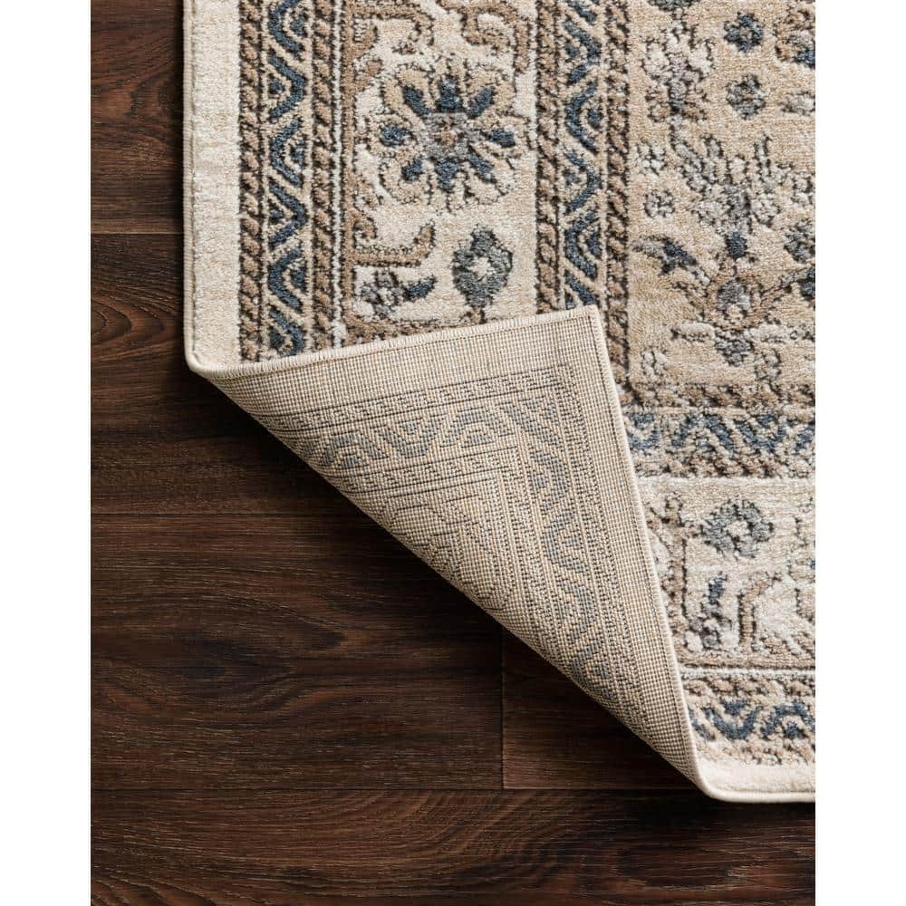 Ivory and Oatmeal Rectangular Oriental Rug