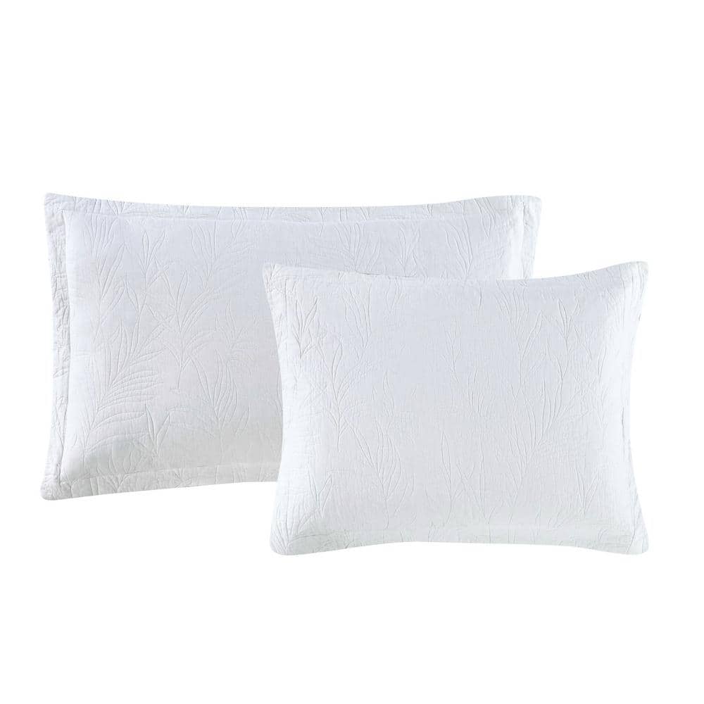 White Cotton Twin Reversible Quilt Set