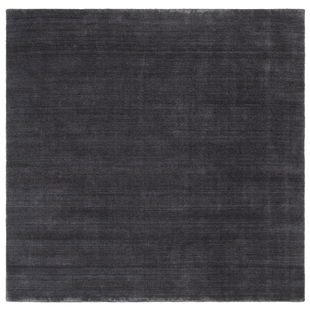 SAFAVIEH Himalaya Black 8 ft. x 8 ft. Striped Solid Color Square Area ...