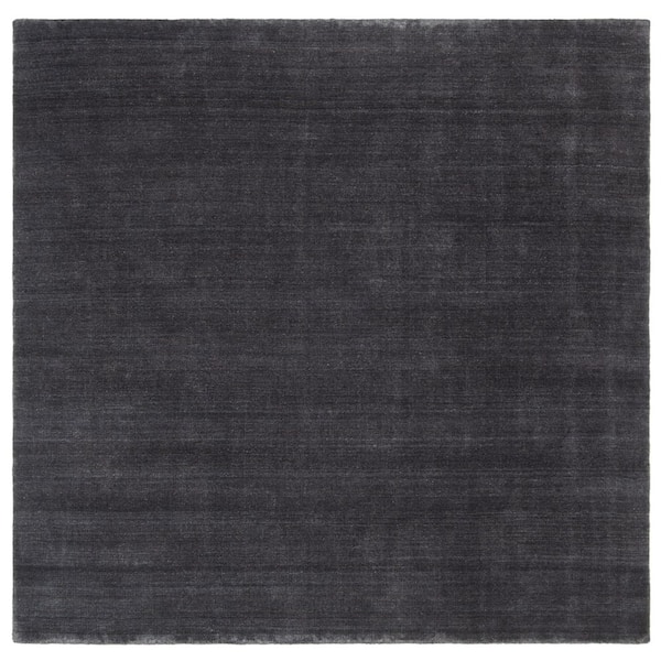 SAFAVIEH Himalaya Black 8 ft. x 8 ft. Striped Solid Color Square Area Rug
