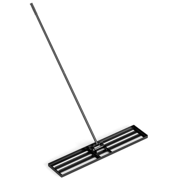 30 in. x 10 in. Heavy Duty Lawn Level Tool for Soil w/ 67 in. Handle Dirt Ground Leveler Black