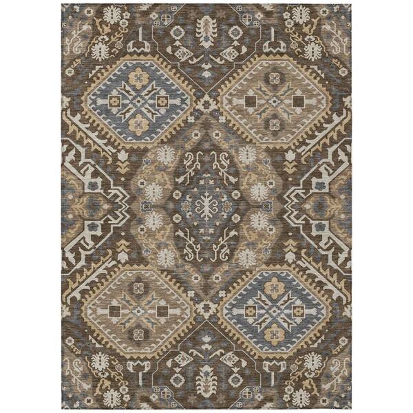 Chantille Machine Washable Indoor/Outdoor Abstract ACN3103 Chocolate 3 ft. x 5 ft. Area Rug
