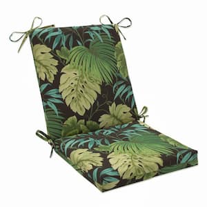 Tropic Botanical 18 in. W x 3 in. H Deep Seat, 1 Piece Chair Cushion and Square Corners in Green/Brown Tropique