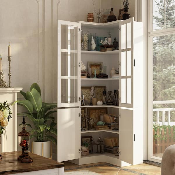 ふふ FUFU&GAGA Weathered Gray 78.7 in. Accent Cabinet Office