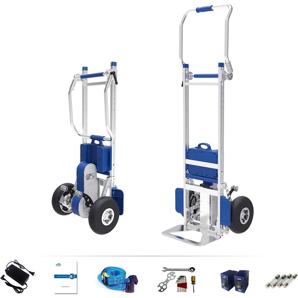 Aluminum 375 lb. Capacity Electric Stair Climbing Hand Trucks Dolly Cart wi