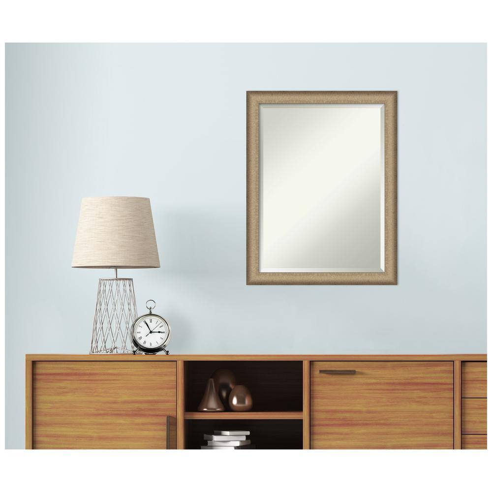 Elegant Brushed Bronze Rectangular Vanity Wall Mirror 21" x 27"