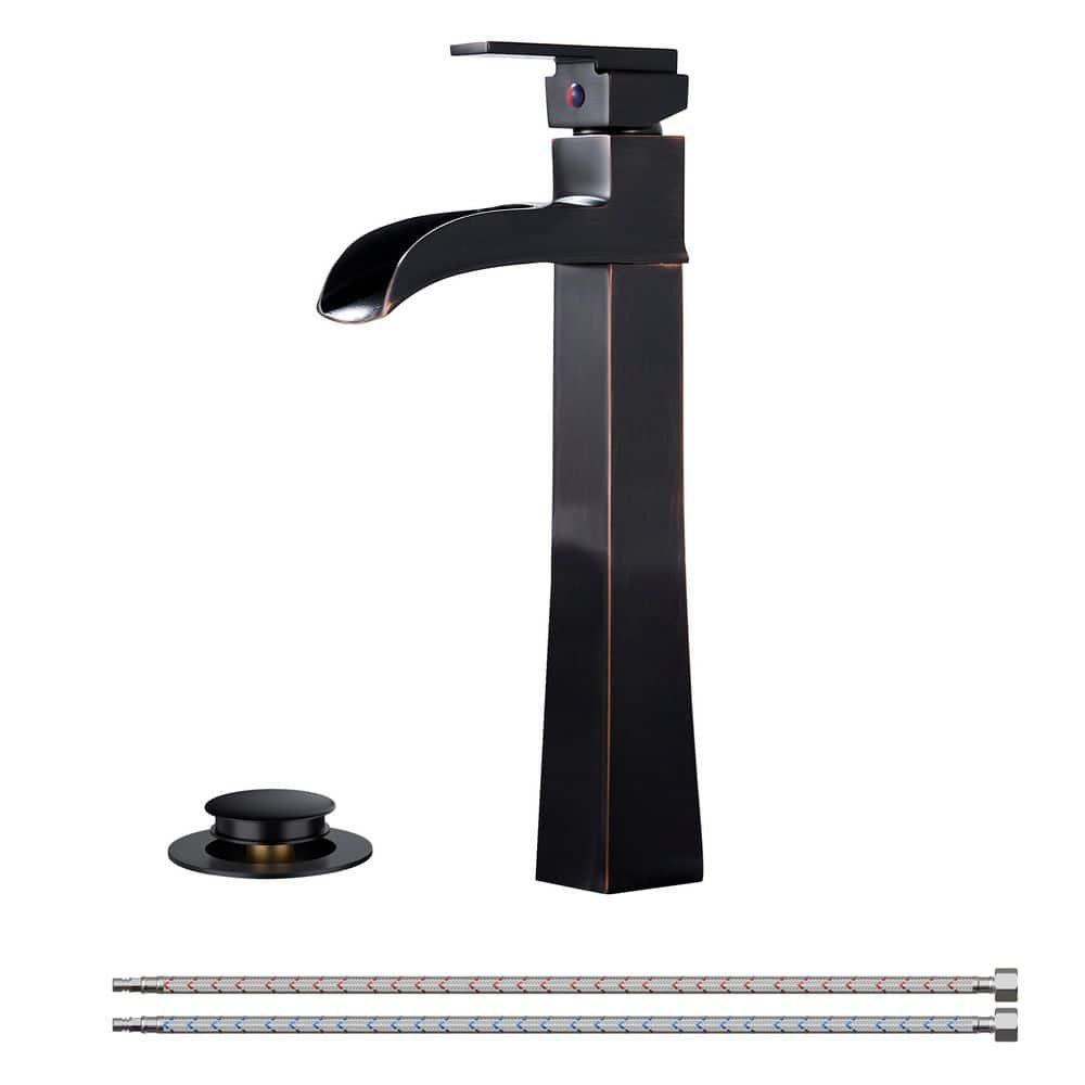 Waterfall Single Handle Bathroom Faucet with Metal Pop-Up Drain in Oil Rubbed Bronze price history on PriceWatchPro