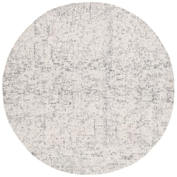 SAFAVIEH Abstract Gray/Ivory 6 ft. x 6 ft. Contemporary Marble Round Area Rug