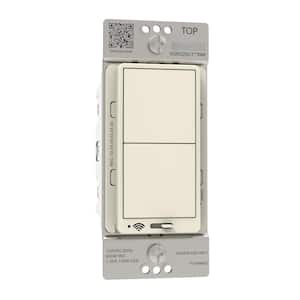 X Series 15 Amp 600-Watt Single-Pole/3-Way Matter Smart Wi-Fi Energy Monitor Rocker Dimmer Light Switch Matte Almond