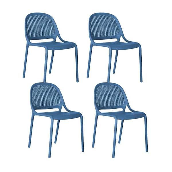 Shay Stackable Dining Chair Set of 4 Indoor/ Outdoor Berry Blue
