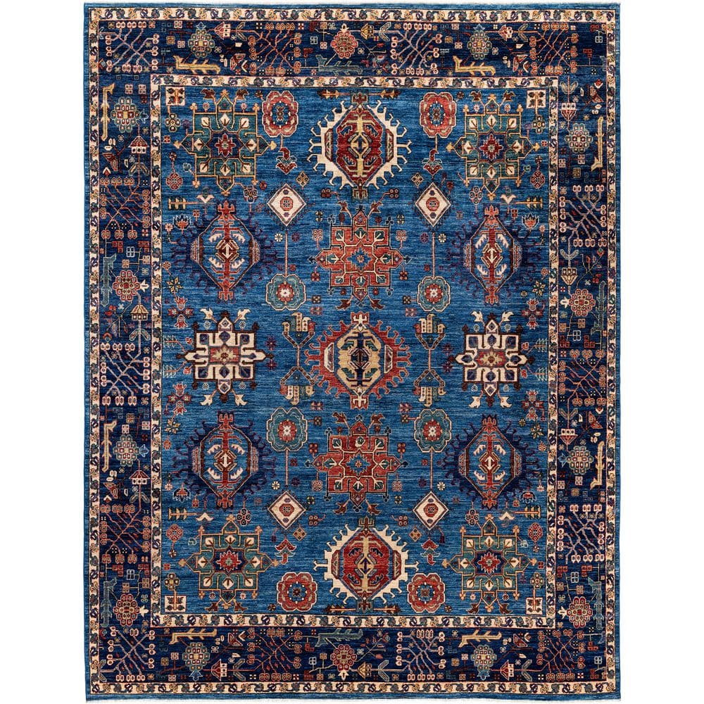 Serapi Light Blue 9 ft. x 12 ft. Tribal Wool Indoor Area Rug price history on PriceWatchPro