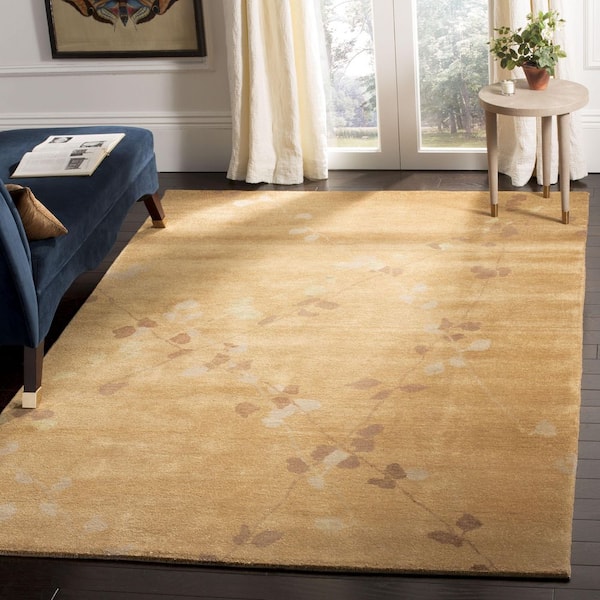 Martha Stewart 4 ft. x 6 ft. Amber Modern Botanical Vine Area Rug