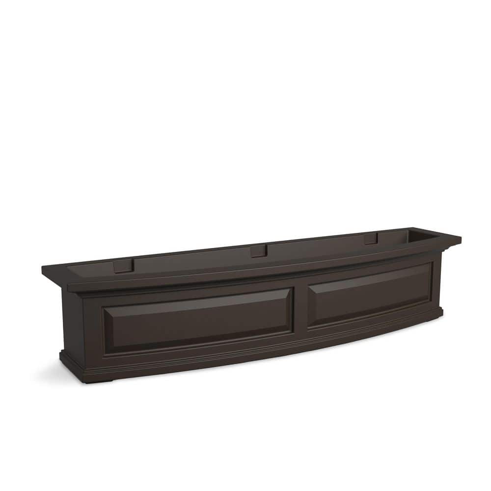 Espresso Polyethylene Self-Watering 4ft Nantucket Window Box