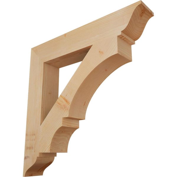 Ekena Millwork 5.5 in. x 36 in. x 36 in. Douglas Fir Balboa Traditional Smooth Bracket
