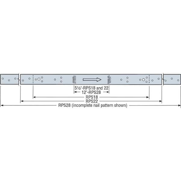 Simpson Strong-Tie RPS 28-5/16 in. 16-Gauge ZMAX Galvanized Simpson Strong-Tie RPS 28-5/16 in. 16-Gauge ZMAX Galvanized