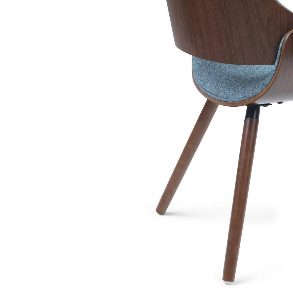 Denim Blue Upholstered Parsons Side Chair with Solid Wood Legs