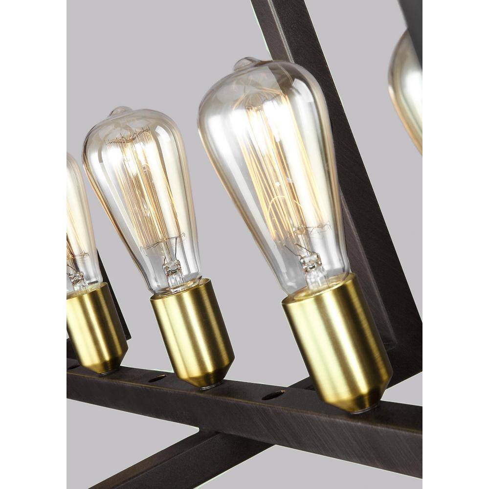 Finnegan New World Bronze Geometric 7-Light Island Chandelier