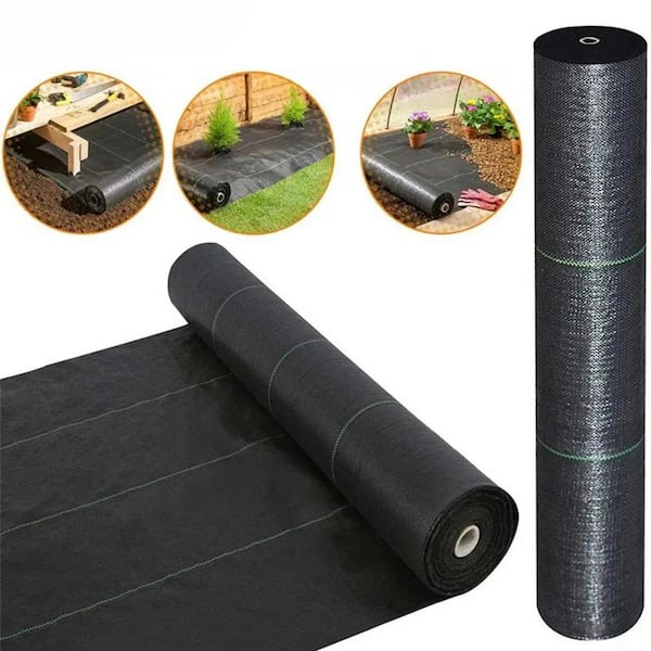 Oyezvary 4 ft. x 300 ft. Heavy Duty Stack Weed Barrier Landscape Fabric, Weed Block Horticultural Floor Covering Mat Garden Cloth