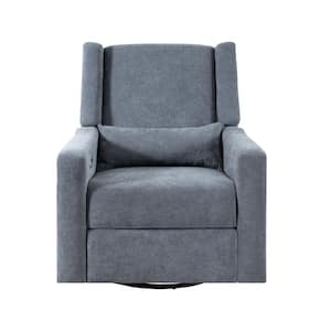 Luxury Power Motion Motorized Recliner Chair with Swivel Glider, Upholstered Living Room Sofa in Gray