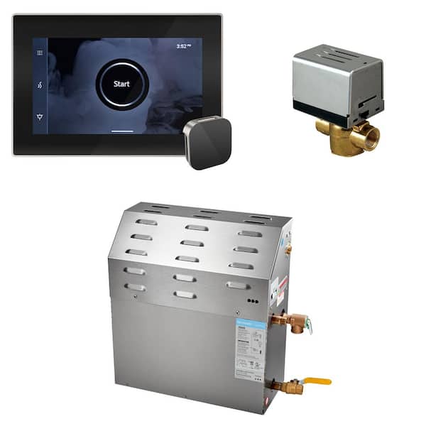 Mr. Steam Super (iSteamX) 12 kW (12000 W) Steam Shower Generator Package with iSteamX Control in Black Brushed Nickel