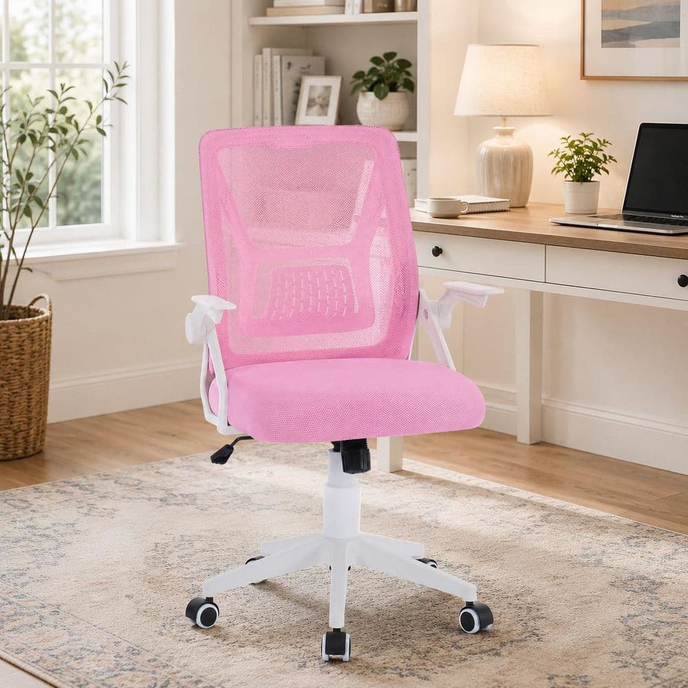 VECELO Office Chair for Computer Task Work Fabric Swivel Ergonomic