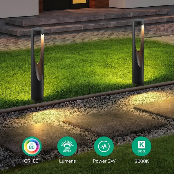 EDISHINE 150 Lumens Black Integrated LED Outdoor Hardwired