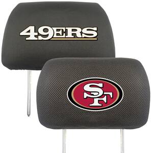 NFL San Francisco 49ers Black Embroidered Head Rest Cover Set (2-Piece)