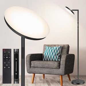 Modern 70 in. Black Dimmable Torchiere Sky Floor Lamp with Remote&Touch Control