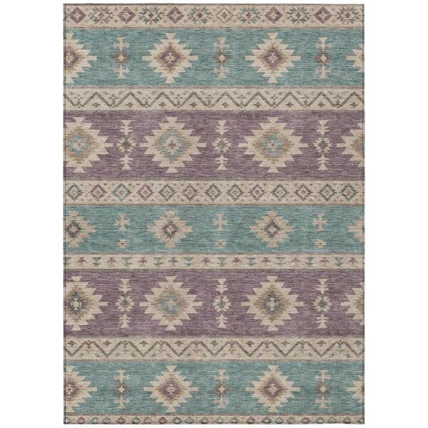 Chantille Machine Washable Indoor/Outdoor Abstract ACN3126 Plum 9 ft. x 12 ft. Area Rug