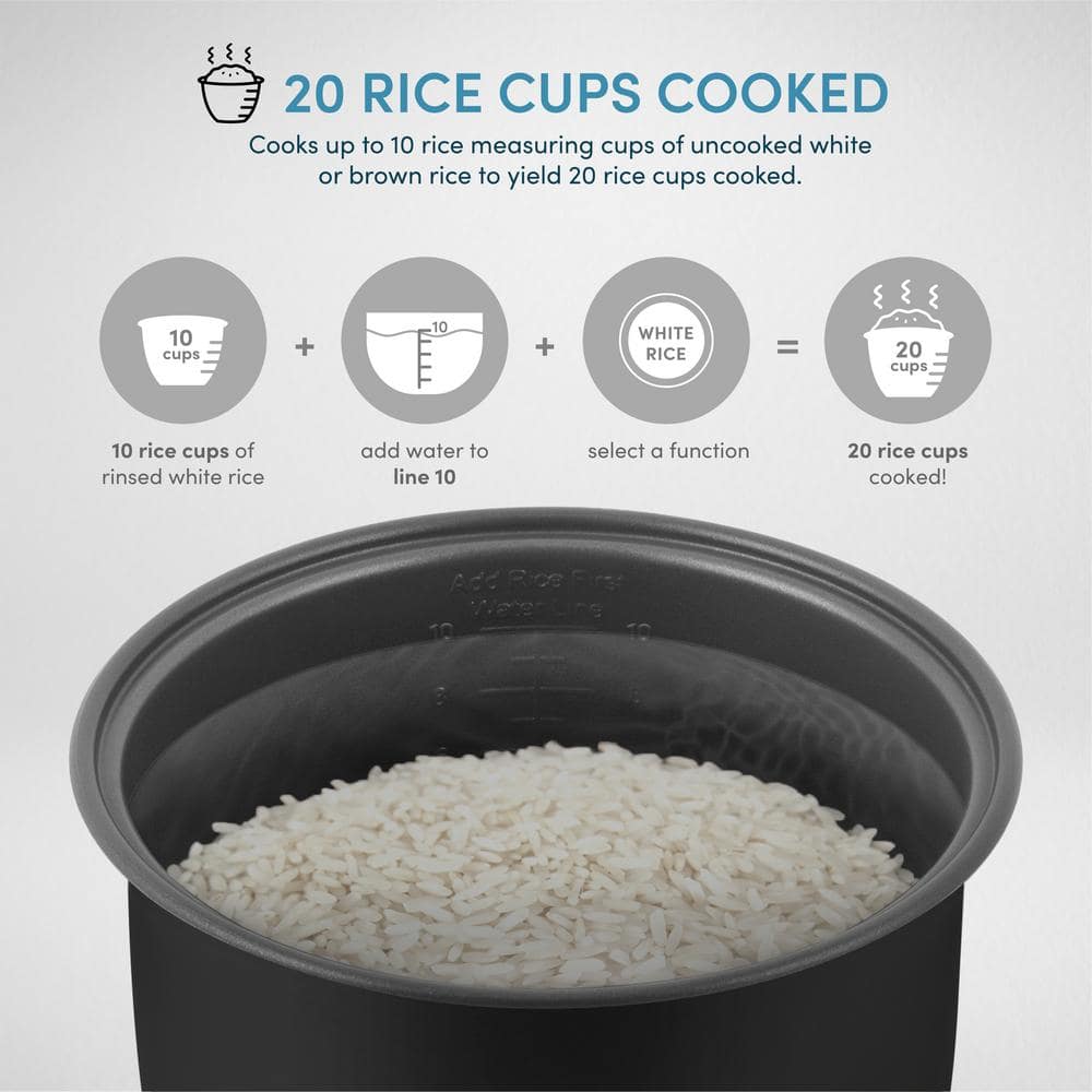 20-Cup Stainless Steel Digital Rice Cooker and Steamer