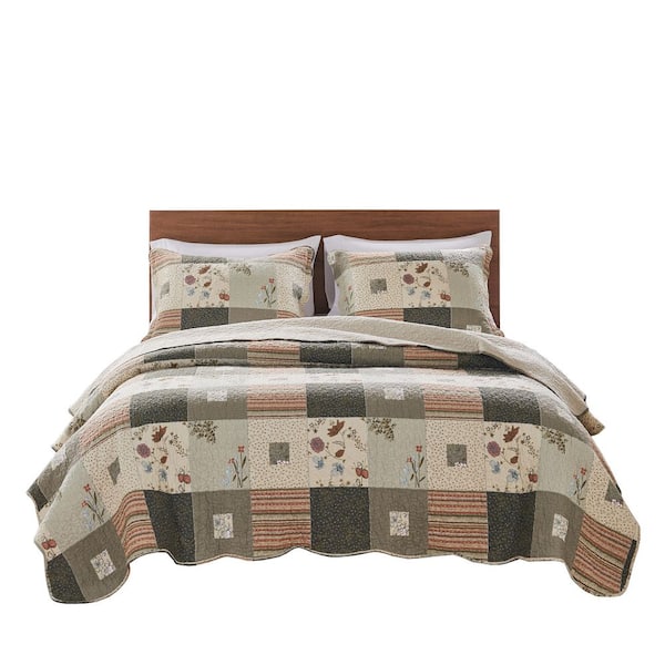 Greenland Home Fashions Sedona 3-Piece Multicolored Full and Queen Quilt Set