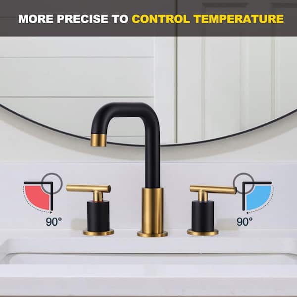 ARCORA 8 in. Widespread Double-Handle High-Arc Bathroom Sink