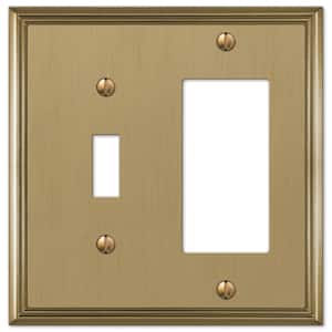 Rhodes 2 Gang 1-Toggle and 1-Rocker Metal Wall Plate - Brushed Bronze