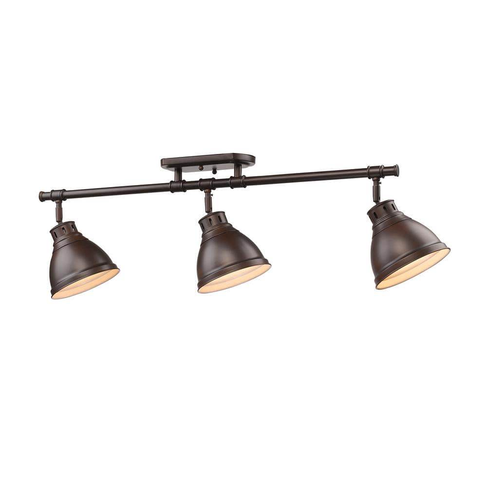 Duncan Rubbed Bronze 3-Light Semi-Flush Mount Fixture