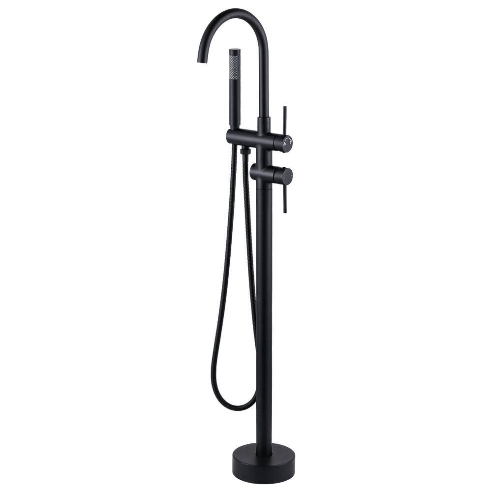 2-Handle Freestanding Tub Faucet with Hand Shower in Matte Black price history on PriceWatchPro