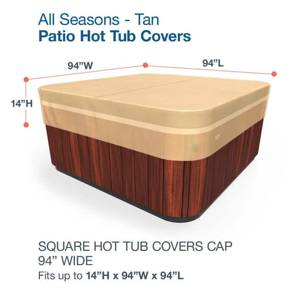 Cover Cap Thermal Hot Tub Spa Cover Protector All Season Jacuzzi Square Tan 