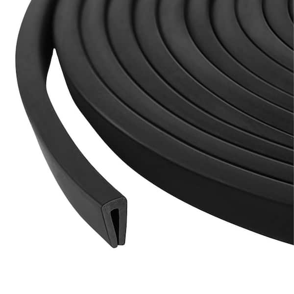10 ft. U Channel Rubber Edge Trim Door Seal Strip Weather Resistant Metal Protector for 1/8 in. Edging (1-Pack)