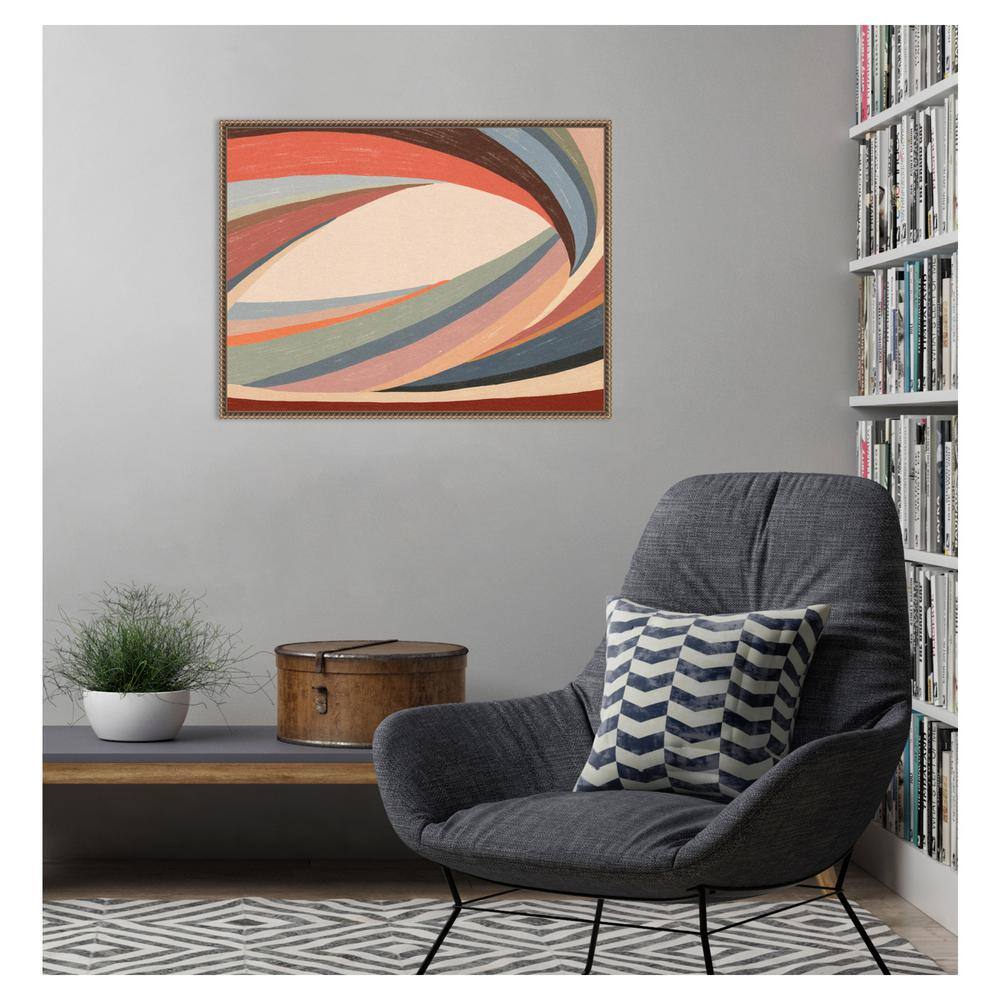 Retro Multicolor Beaded Framed Abstract Canvas Wall Art