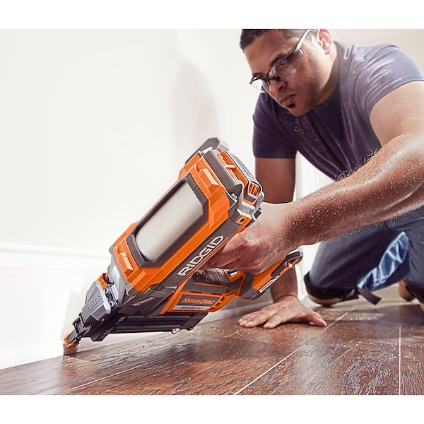 RIDGID - 18V Brushless Cordless HYPERDRIVE 18-Gauge 2-1/8 in. Brad Nailer (Tool Only) Belt Clip, Bag and Sample Nails