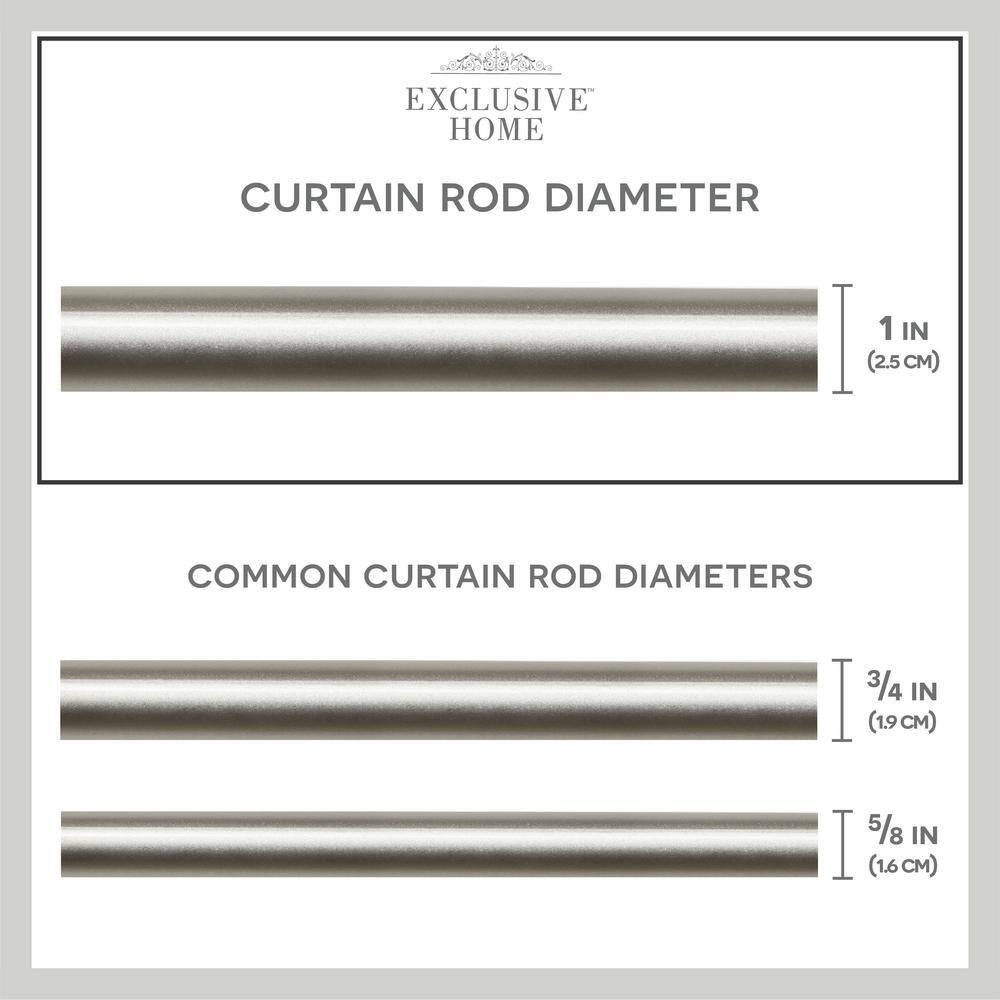 Matte Nickel Adjustable Iron Curtain Rod with Leaf Finials