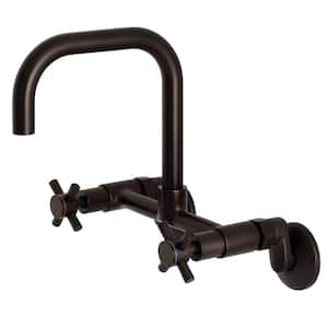 Austin Adjustable Center 2-Handle Wall-Mount Standard Kitchen Faucet in Oil Rubbed Bronze