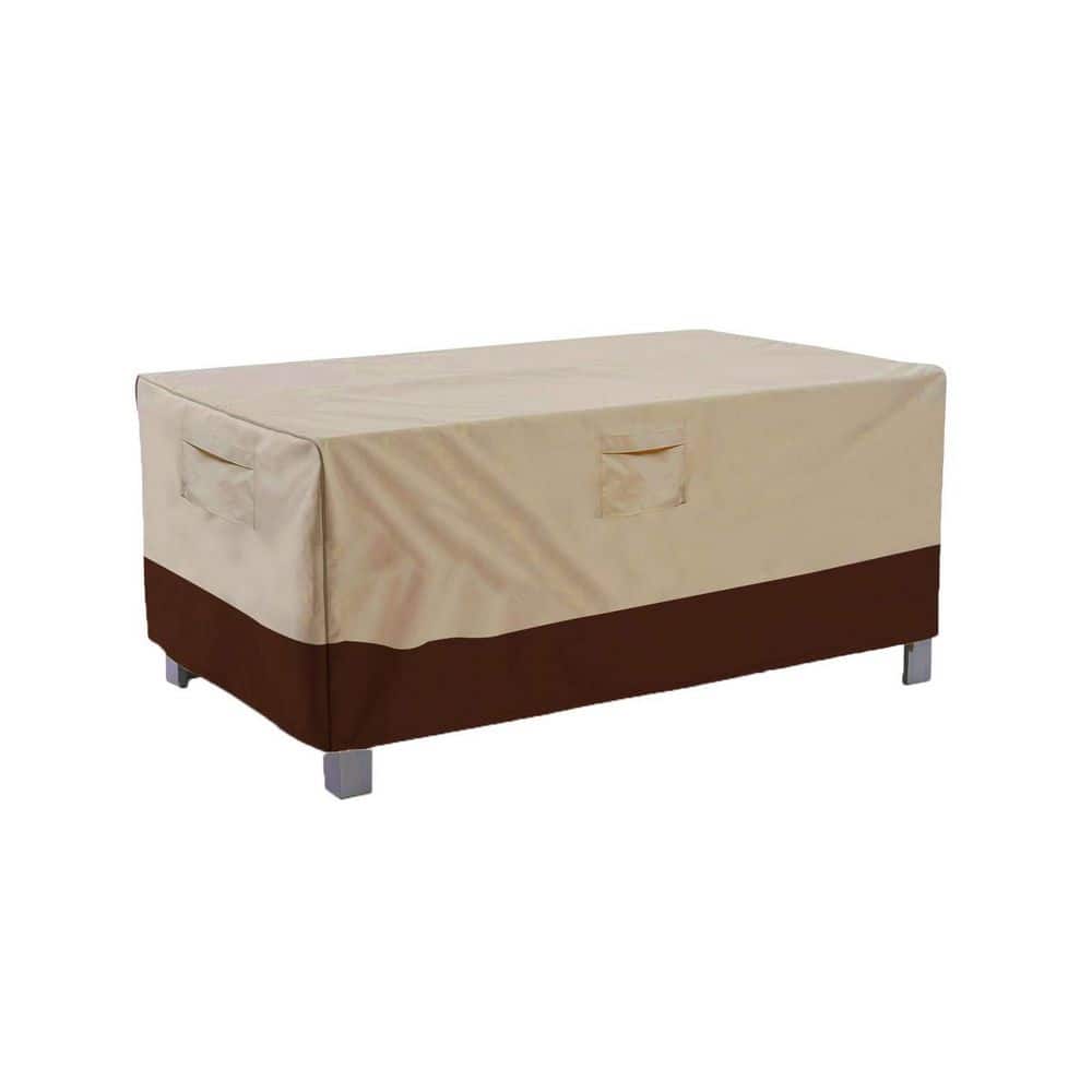 Large Beige & Brown Heavy Duty Waterproof Rectangular/Oval Patio Table Cover for Outdoor Furniture Protection price history on PriceWatchPro
