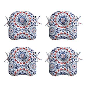 14.5 in. x 15 in. Clark Blue Rectangle Outdoor Seat Cushion (4-Pack)
