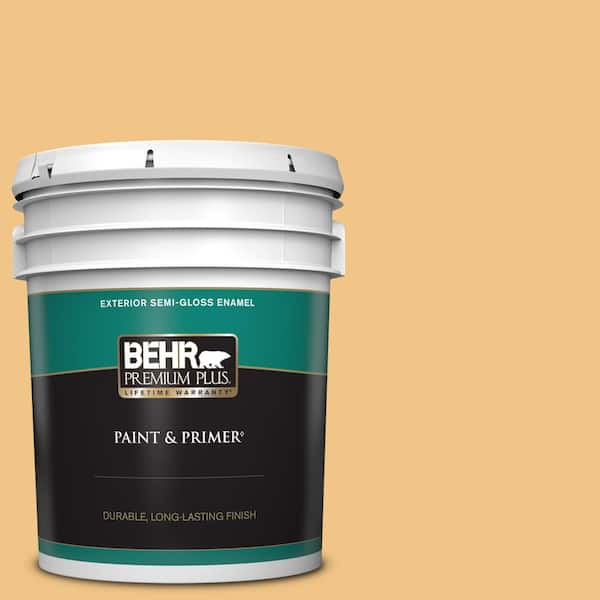 BEHR PREMIUM PLUS 5 gal. #PMD-30 Pollen Grains Semi-Gloss Enamel Exterior Paint & Primer