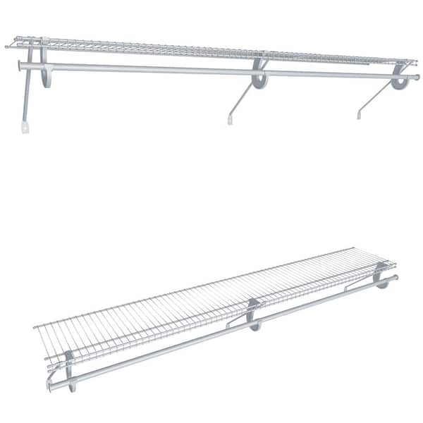 ClosetMaid Superslide 12 in. D x 72 in. W x 36 in. H White Wire Fixed Mount Double Hang Reach in Closet Kit 1785600