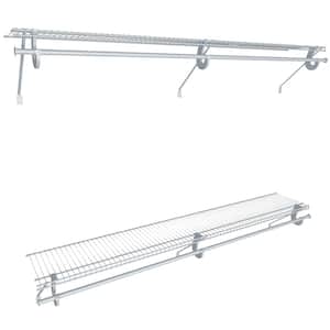 Superslide 12 in. D x 72 in. W x 36 in. H White Wire Fixed Mount Double Hang Reach In Closet Kit