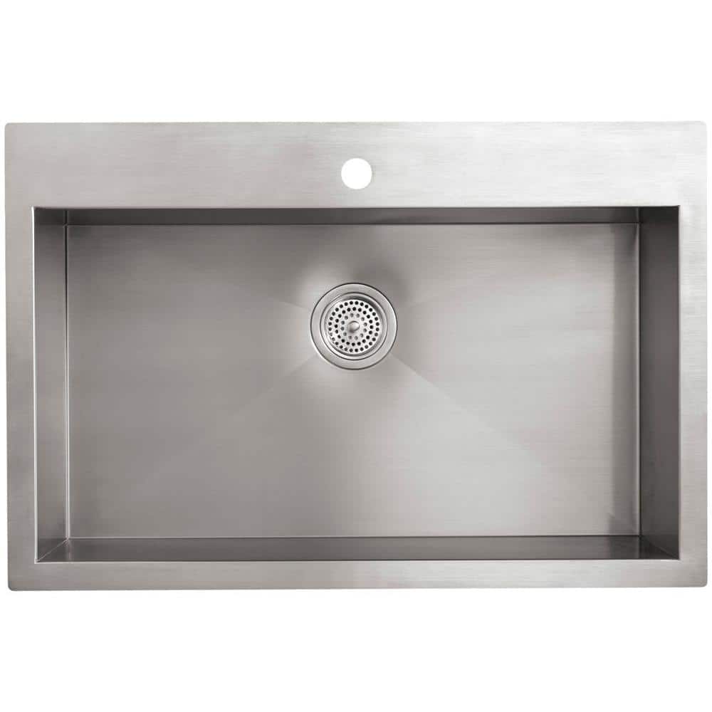 Vault 33" Stainless Steel Single Bowl Drop-in Kitchen Sink