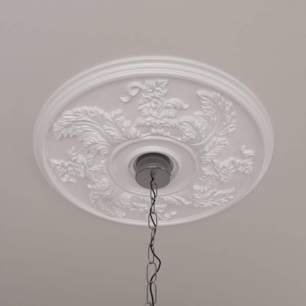 Primed White 23.63" Acanthus Twist Ceiling Medallion