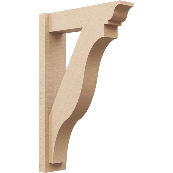 Ekena Millwork 6 in. x 34 in. x 22 in. Funston Traditional Rough Cedar Woodgrain Timberthane Polyurethane Outlooker, Primed Tan